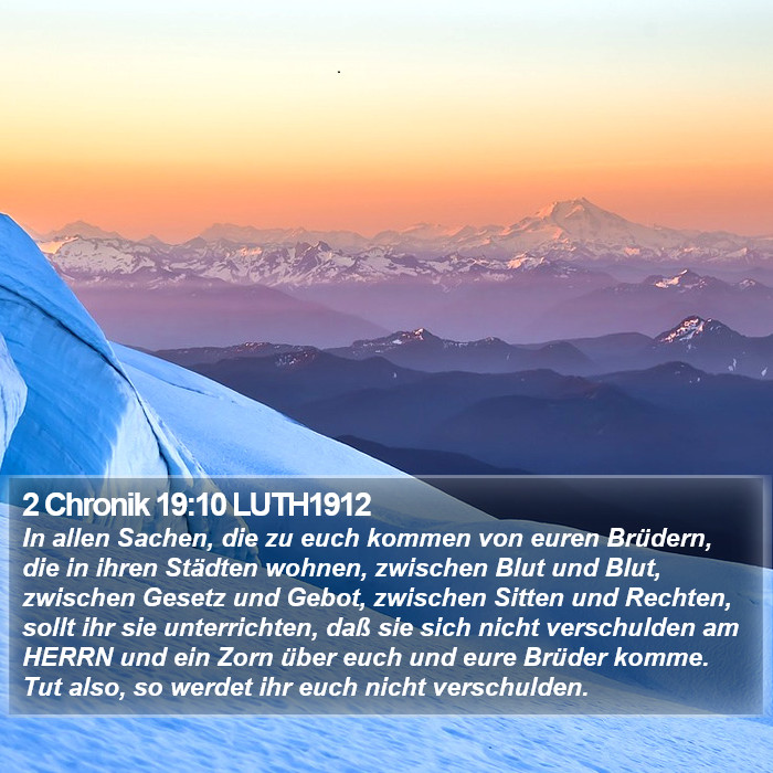 2 Chronik 19:10 LUTH1912 Bible Study