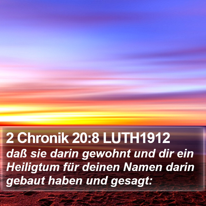 2 Chronik 20:8 LUTH1912 Bible Study
