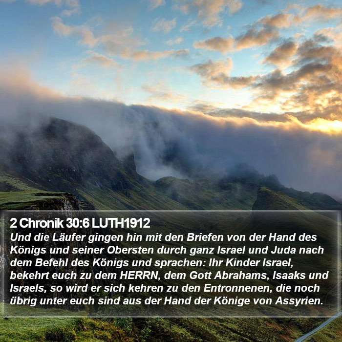 2 Chronik 30:6 LUTH1912 Bible Study