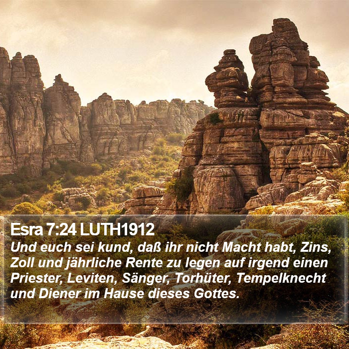 Esra 7:24 LUTH1912 Bible Study