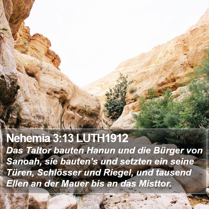 Nehemia 3:13 LUTH1912 Bible Study