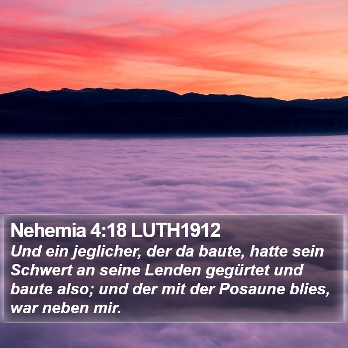 Nehemia 4:18 LUTH1912 Bible Study