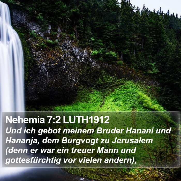 Nehemia 7:2 LUTH1912 Bible Study