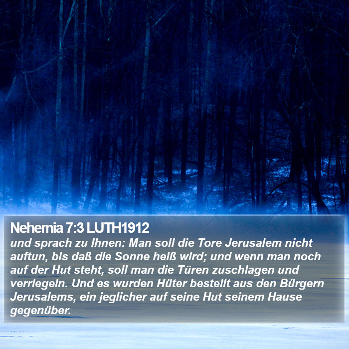 Nehemia 7:3 LUTH1912 Bible Study