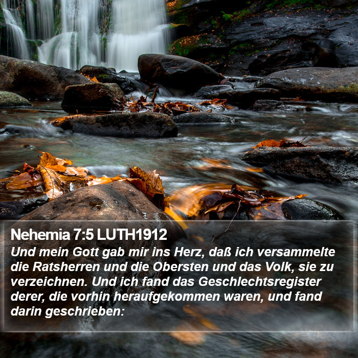 Nehemia 7:5 LUTH1912 Bible Study