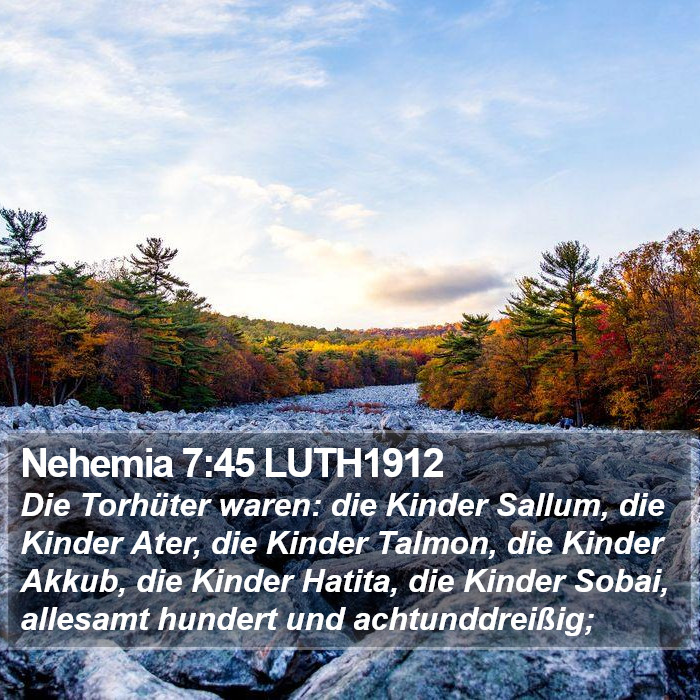 Nehemia 7:45 LUTH1912 Bible Study