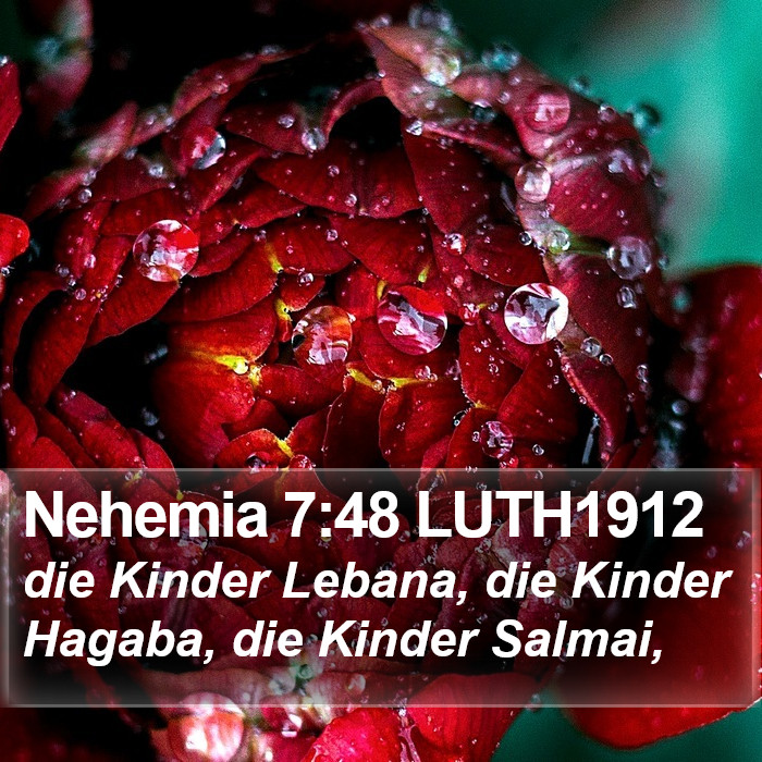 Nehemia 7:48 LUTH1912 Bible Study