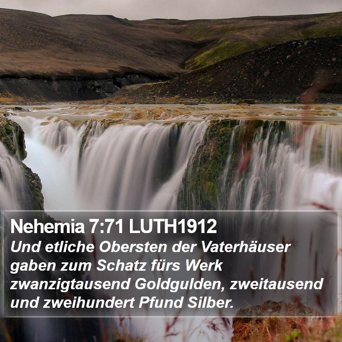 Nehemia 7:71 LUTH1912 Bible Study