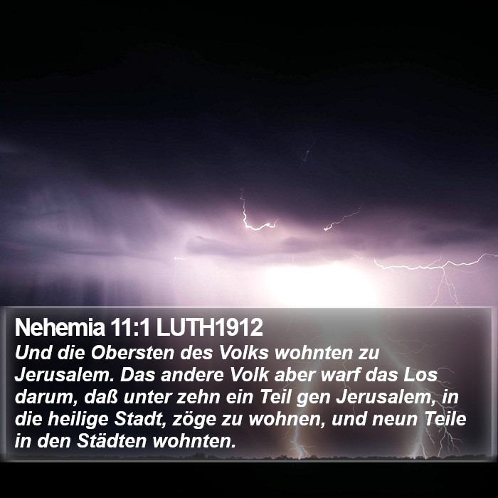 Nehemia 11:1 LUTH1912 Bible Study