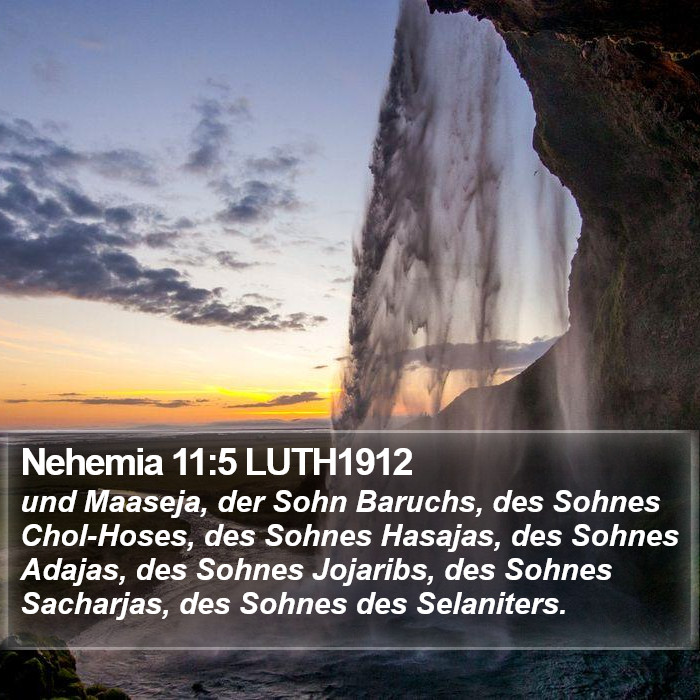 Nehemia 11:5 LUTH1912 Bible Study