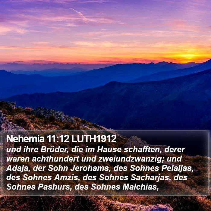 Nehemia 11:12 LUTH1912 Bible Study