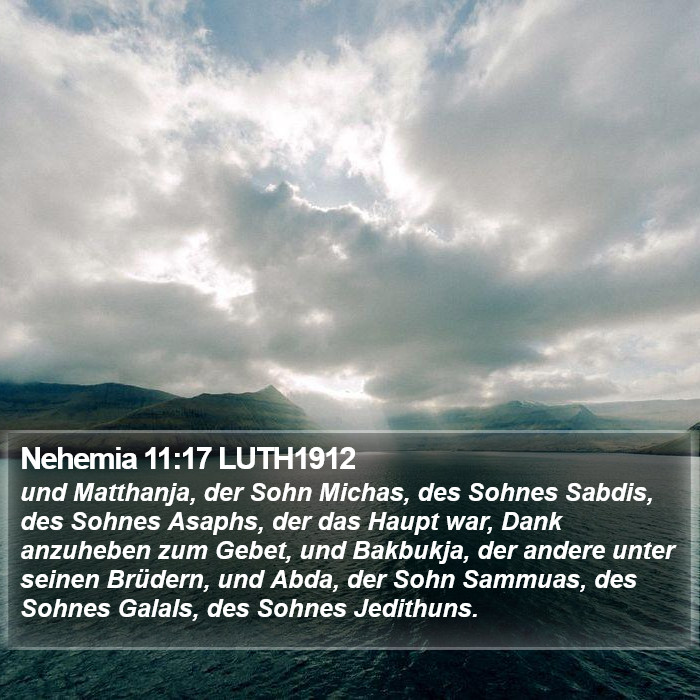 Nehemia 11:17 LUTH1912 Bible Study