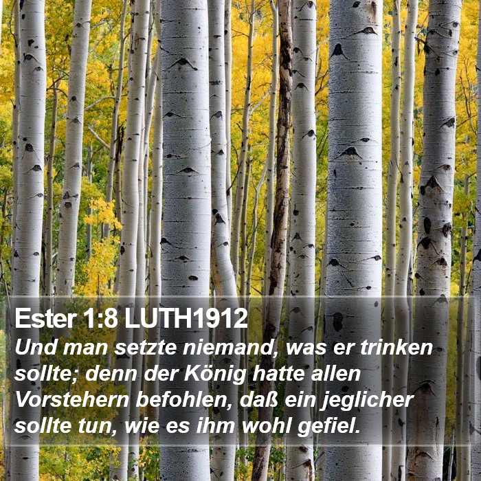 Ester 1:8 LUTH1912 Bible Study