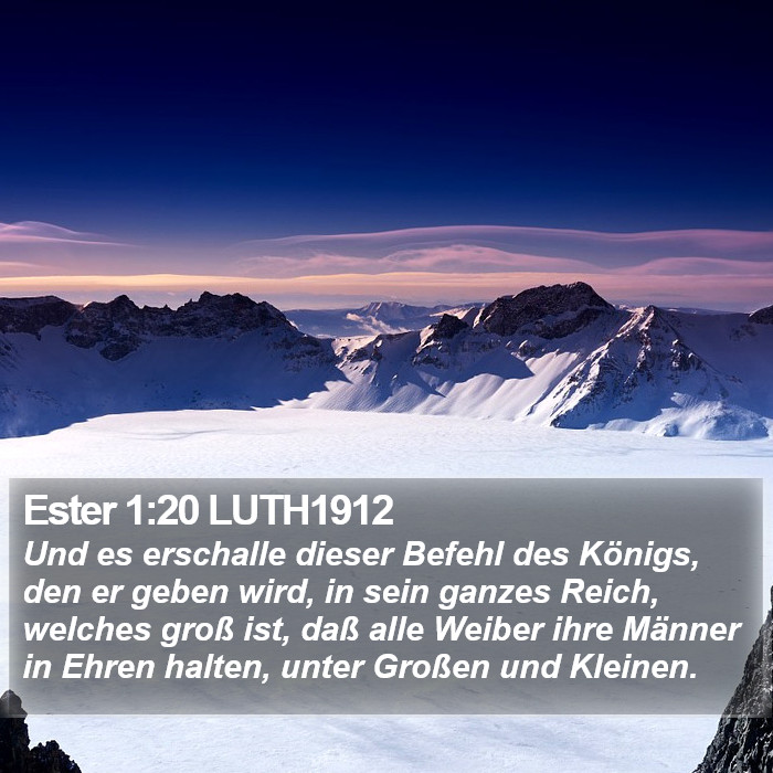 Ester 1:20 LUTH1912 Bible Study