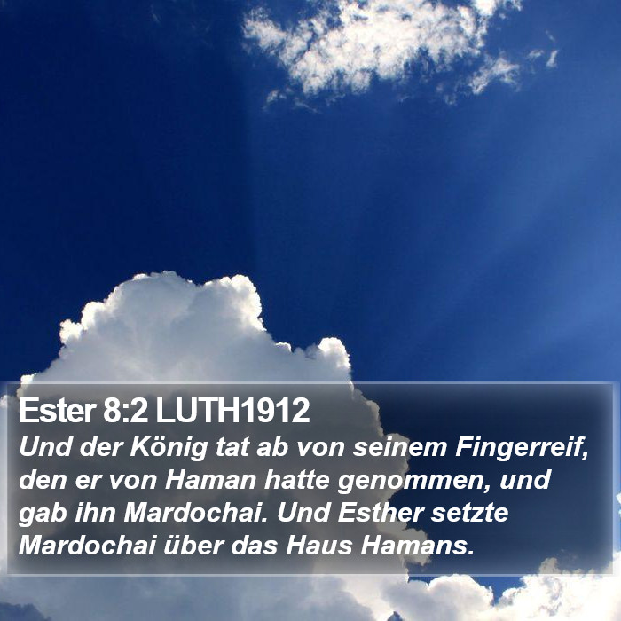 Ester 8:2 LUTH1912 Bible Study