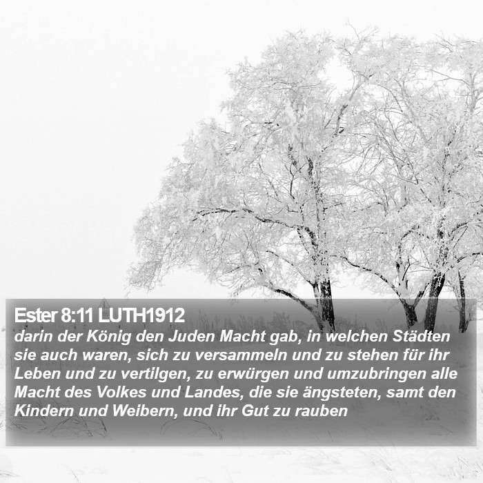 Ester 8:11 LUTH1912 Bible Study