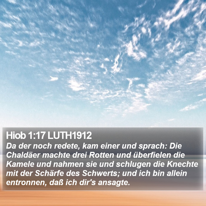 Hiob 1:17 LUTH1912 Bible Study