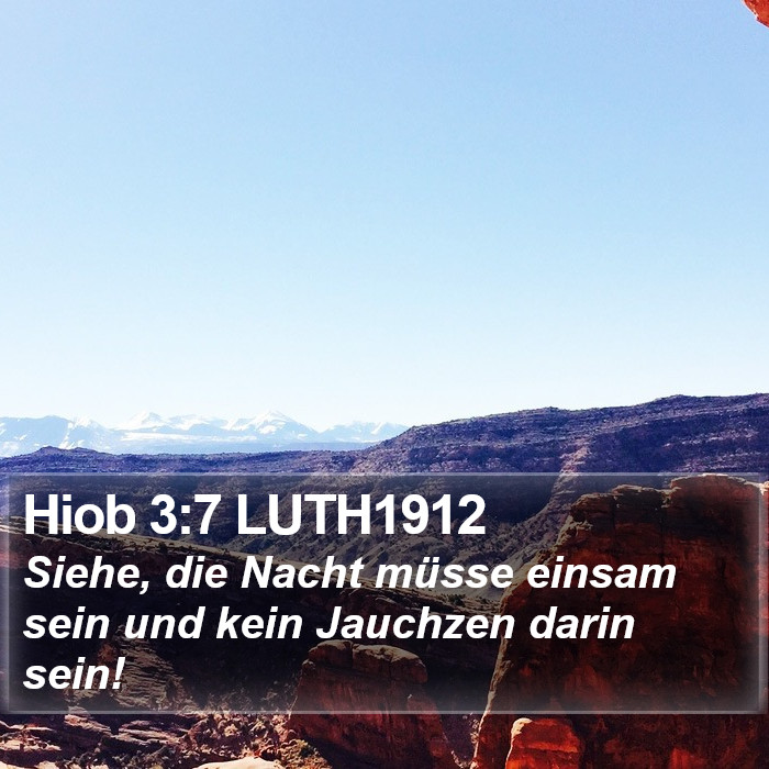 Hiob 3:7 LUTH1912 Bible Study
