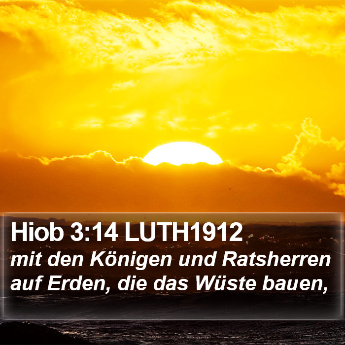 Hiob 3:14 LUTH1912 Bible Study