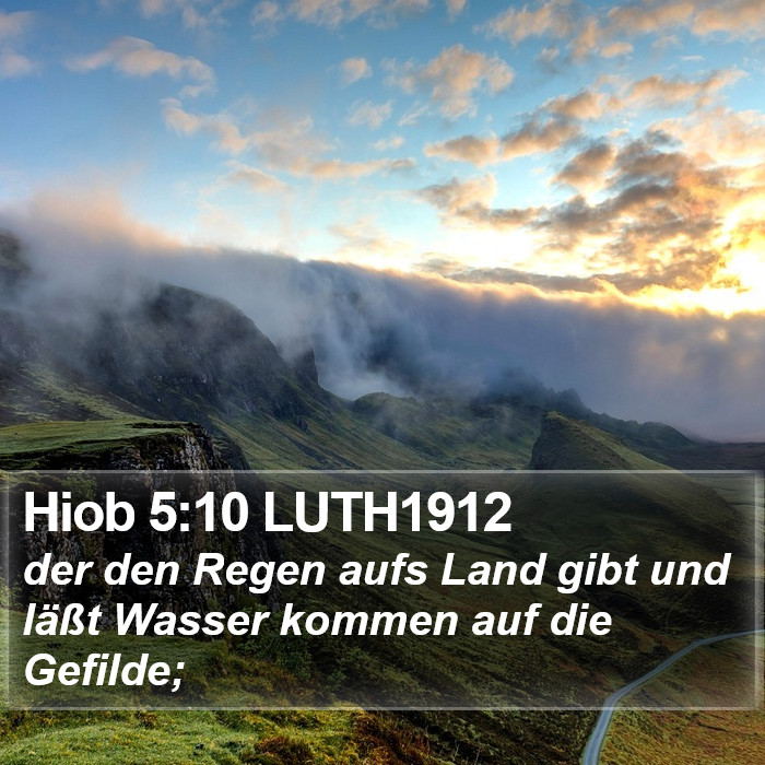 Hiob 5:10 LUTH1912 Bible Study