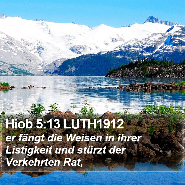 Hiob 5:13 LUTH1912 Bible Study