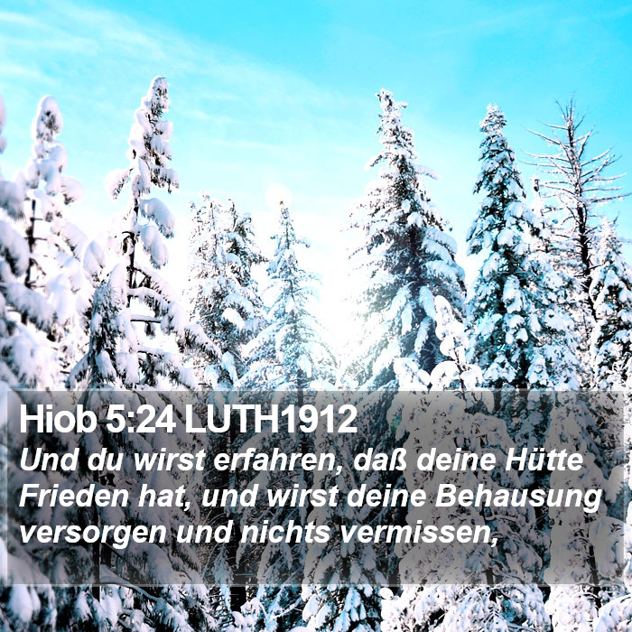 Hiob 5:24 LUTH1912 Bible Study