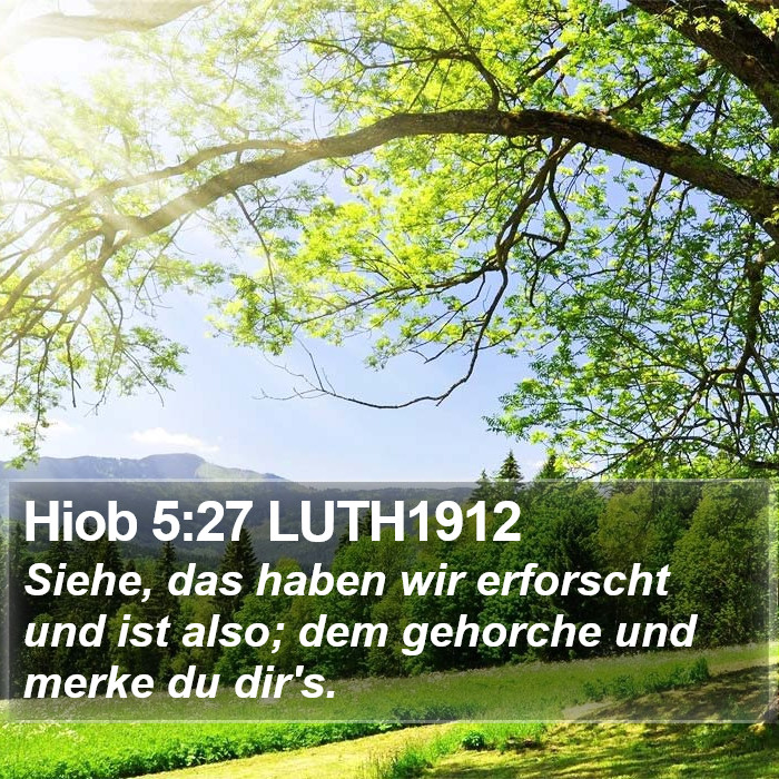 Hiob 5:27 LUTH1912 Bible Study