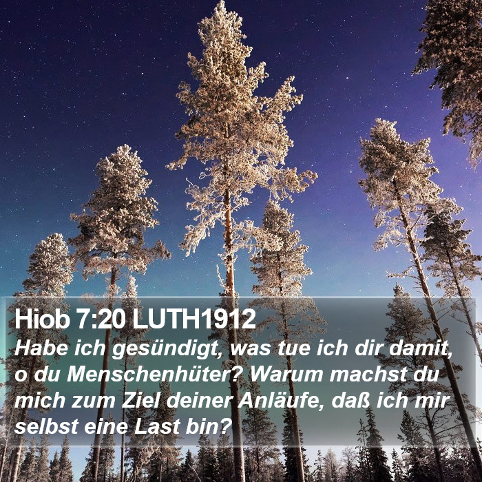 Hiob 7:20 LUTH1912 Bible Study