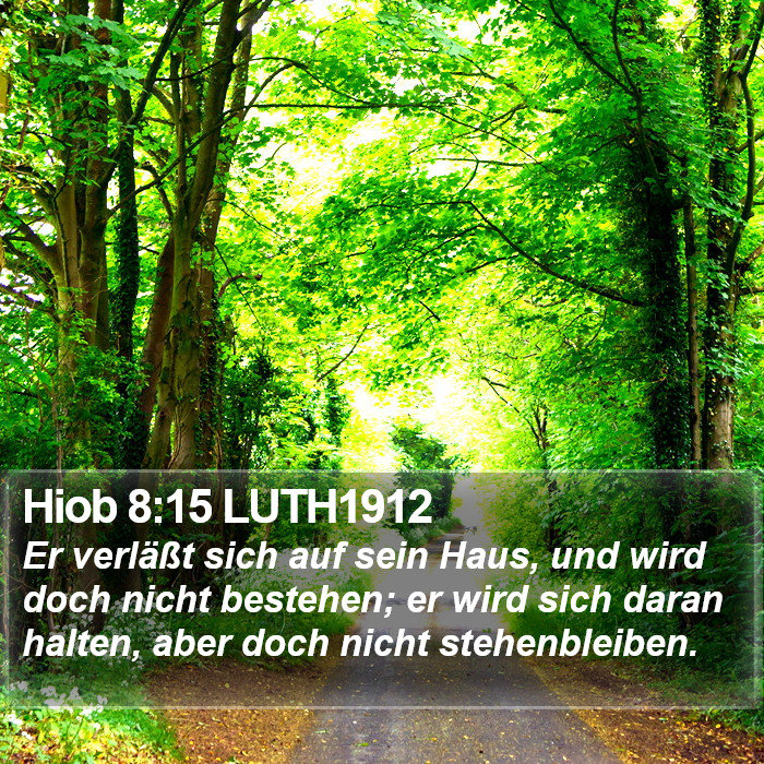Hiob 8:15 LUTH1912 Bible Study