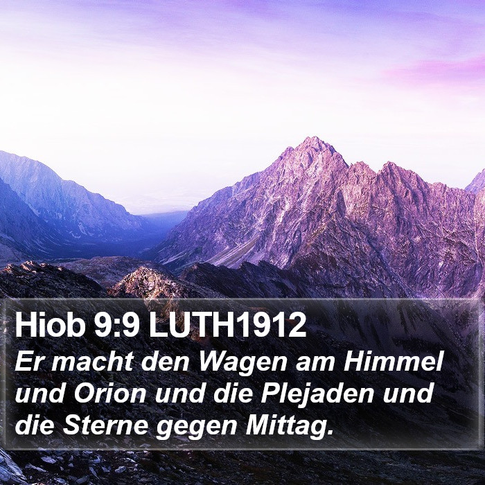 Hiob 9:9 LUTH1912 Bible Study