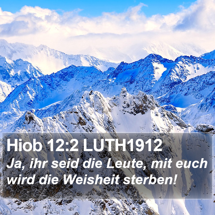 Hiob 12:2 LUTH1912 Bible Study