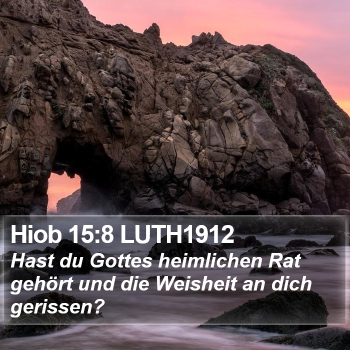 Hiob 15:8 LUTH1912 Bible Study