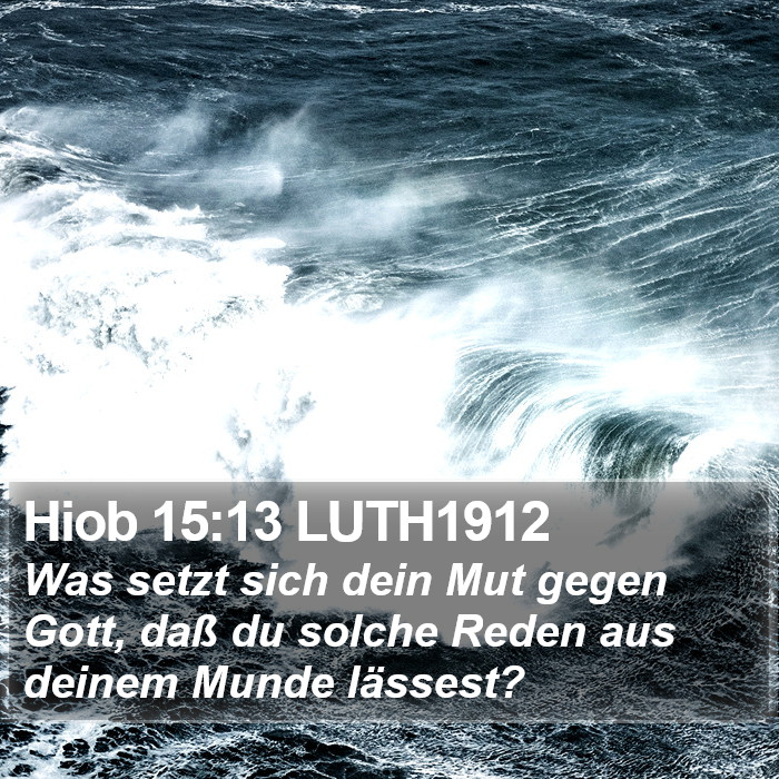 Hiob 15:13 LUTH1912 Bible Study