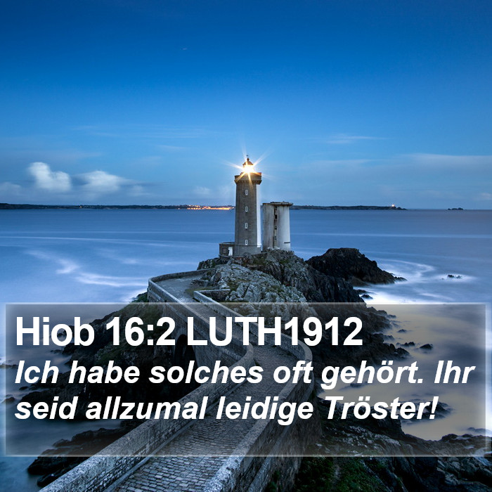 Hiob 16:2 LUTH1912 Bible Study
