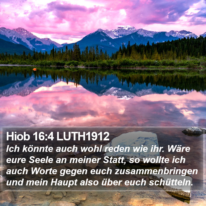Hiob 16:4 LUTH1912 Bible Study
