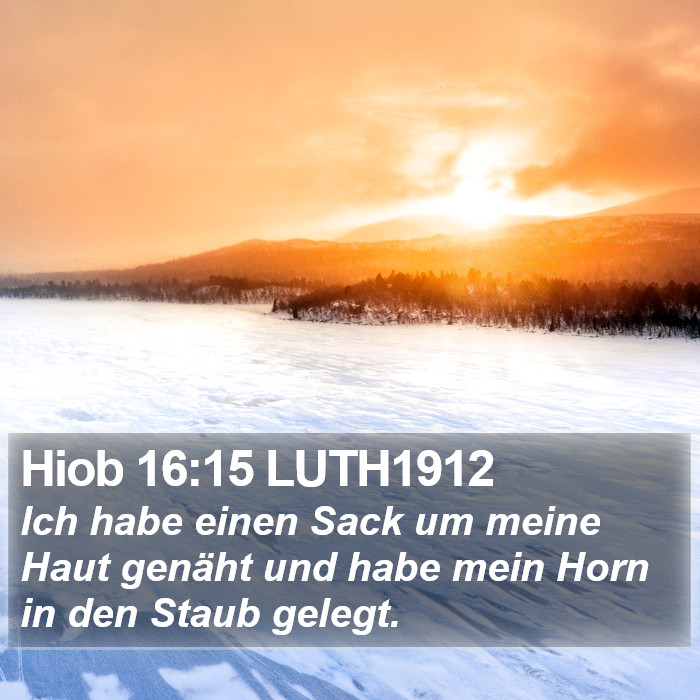 Hiob 16:15 LUTH1912 Bible Study