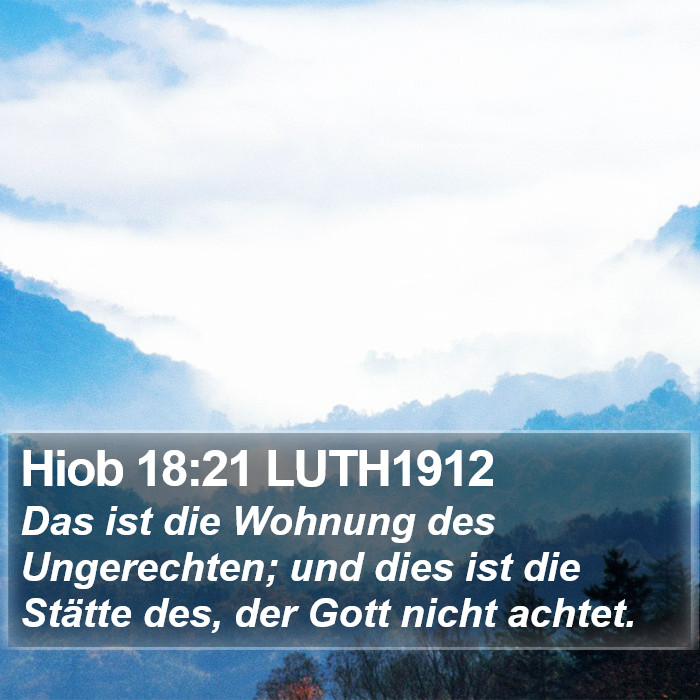 Hiob 18:21 LUTH1912 Bible Study