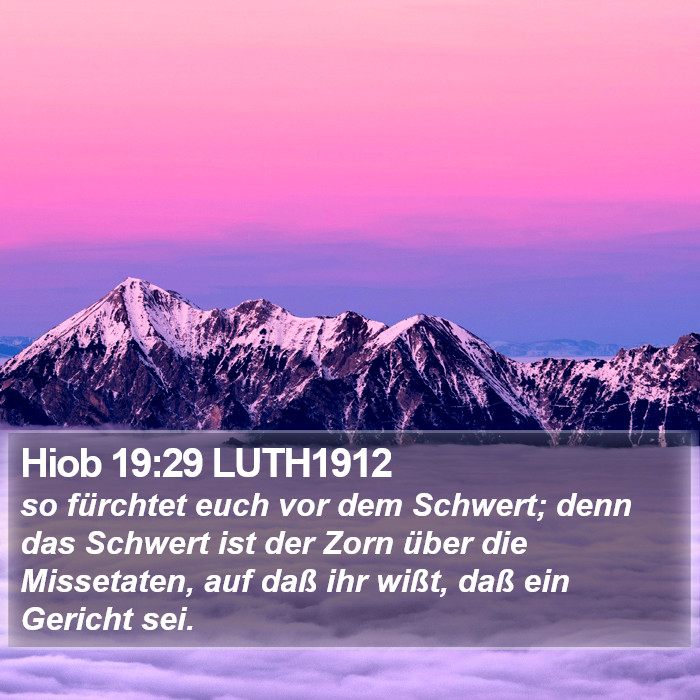 Hiob 19:29 LUTH1912 Bible Study