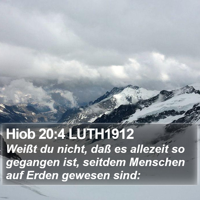 Hiob 20:4 LUTH1912 Bible Study
