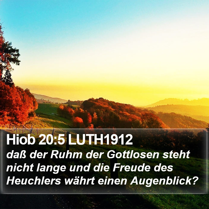 Hiob 20:5 LUTH1912 Bible Study