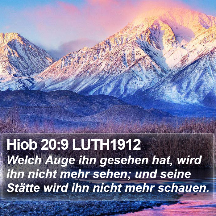 Hiob 20:9 LUTH1912 Bible Study