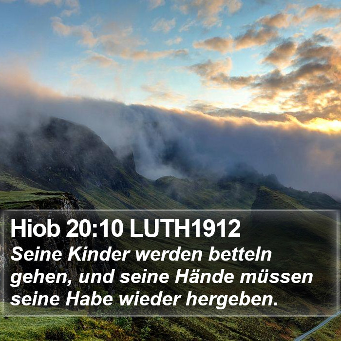 Hiob 20:10 LUTH1912 Bible Study