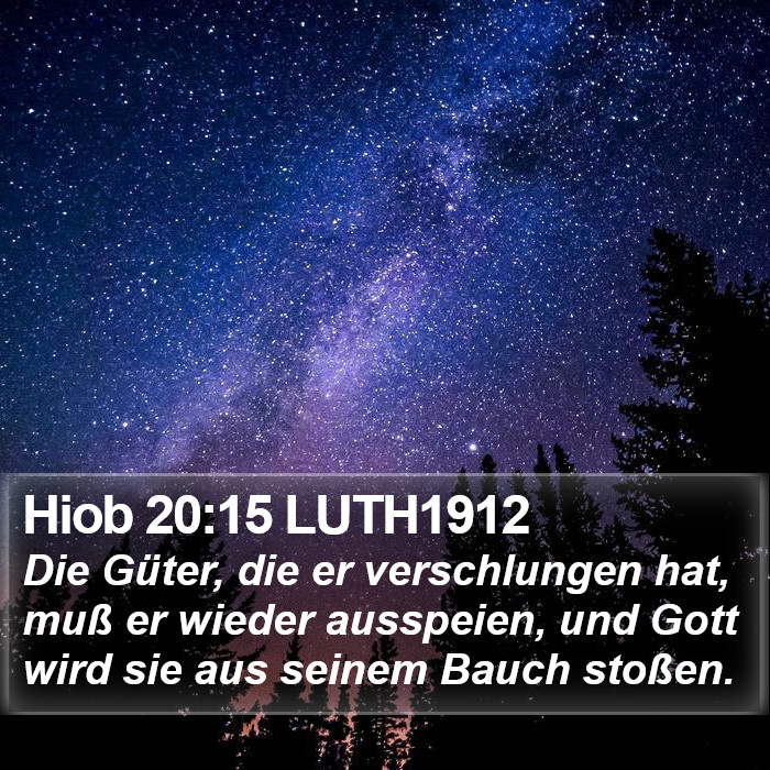 Hiob 20:15 LUTH1912 Bible Study