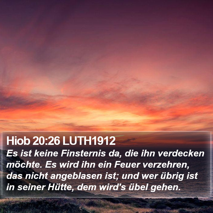 Hiob 20:26 LUTH1912 Bible Study