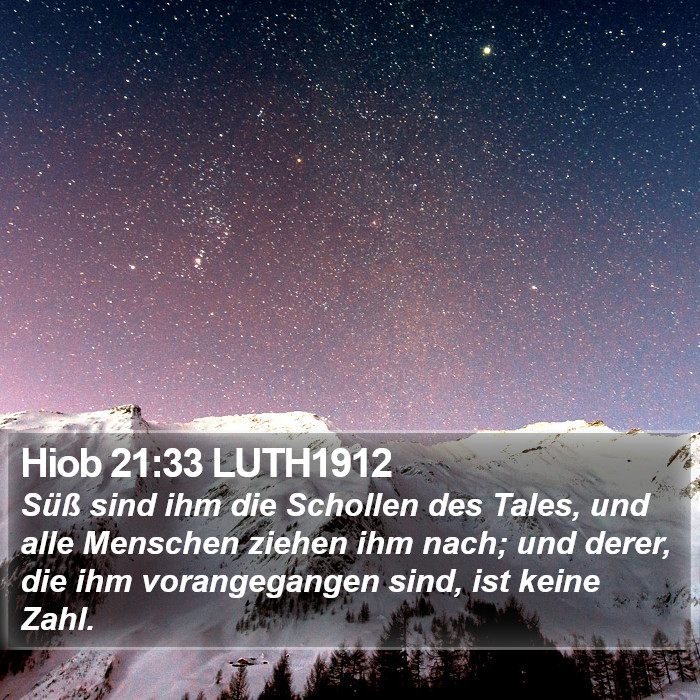 Hiob 21:33 LUTH1912 Bible Study