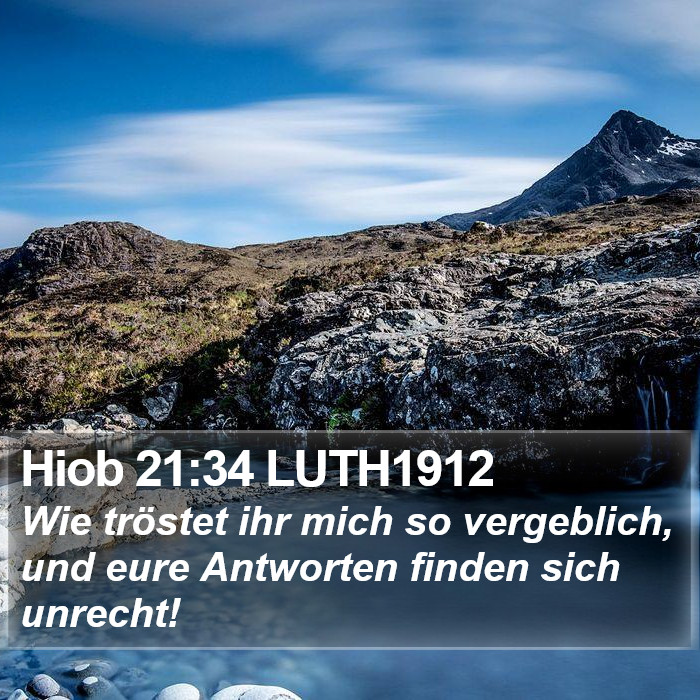 Hiob 21:34 LUTH1912 Bible Study