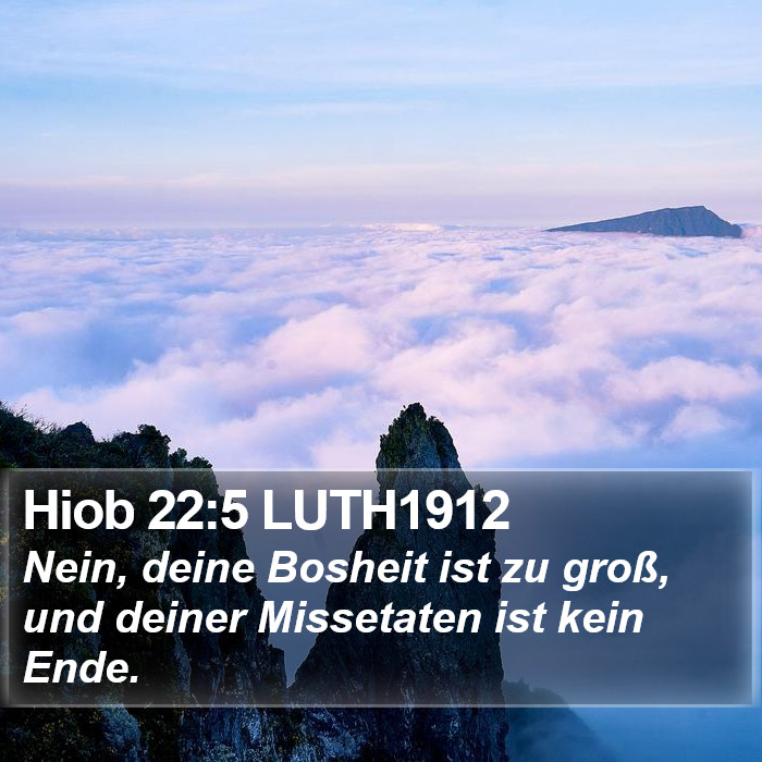 Hiob 22:5 LUTH1912 Bible Study