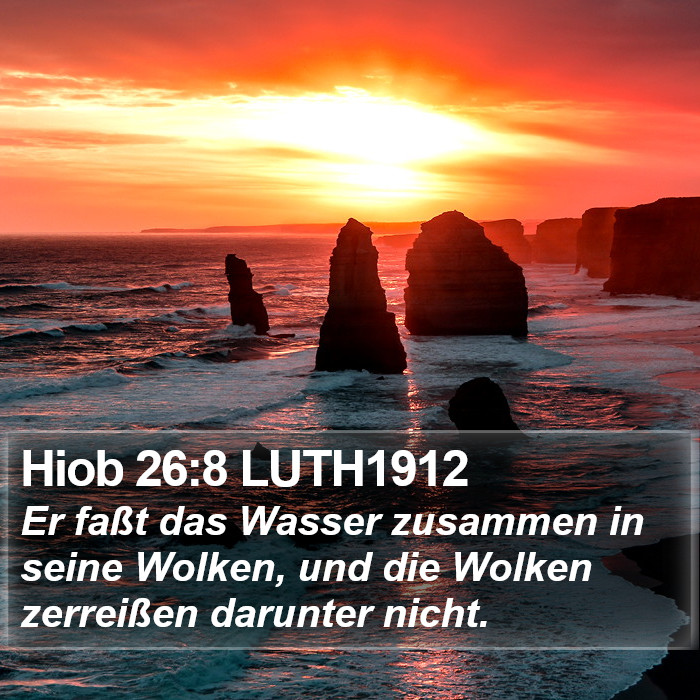 Hiob 26:8 LUTH1912 Bible Study