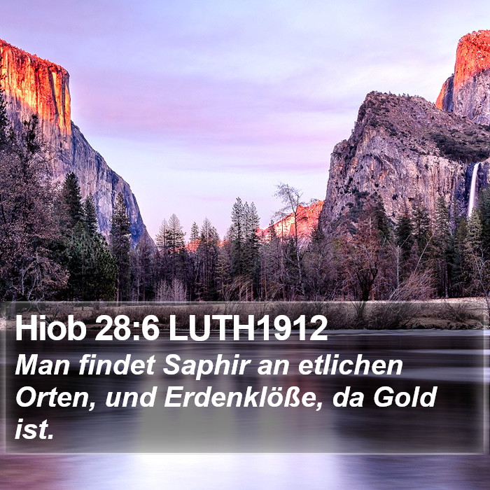 Hiob 28:6 LUTH1912 Bible Study