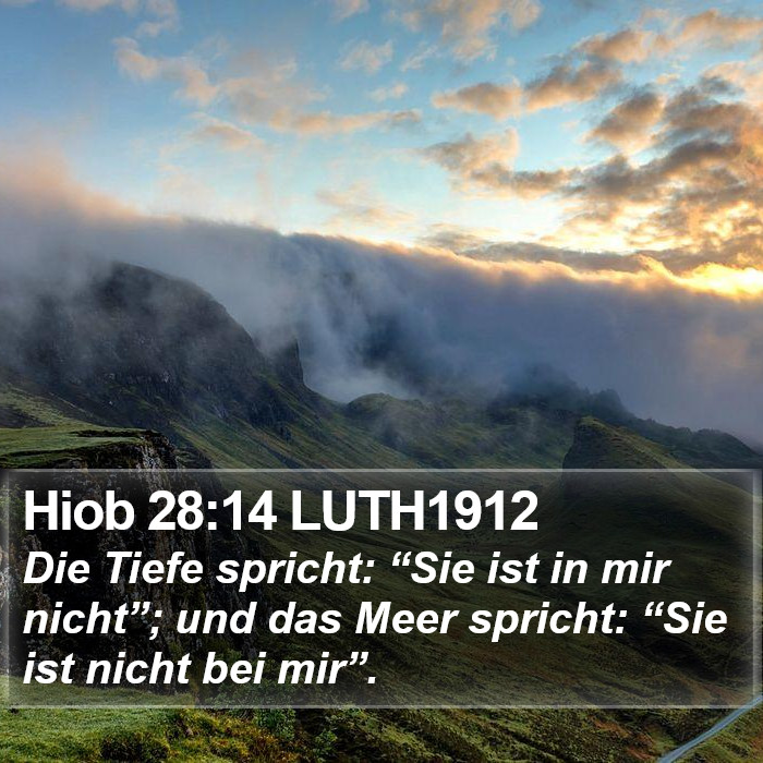 Hiob 28:14 LUTH1912 Bible Study